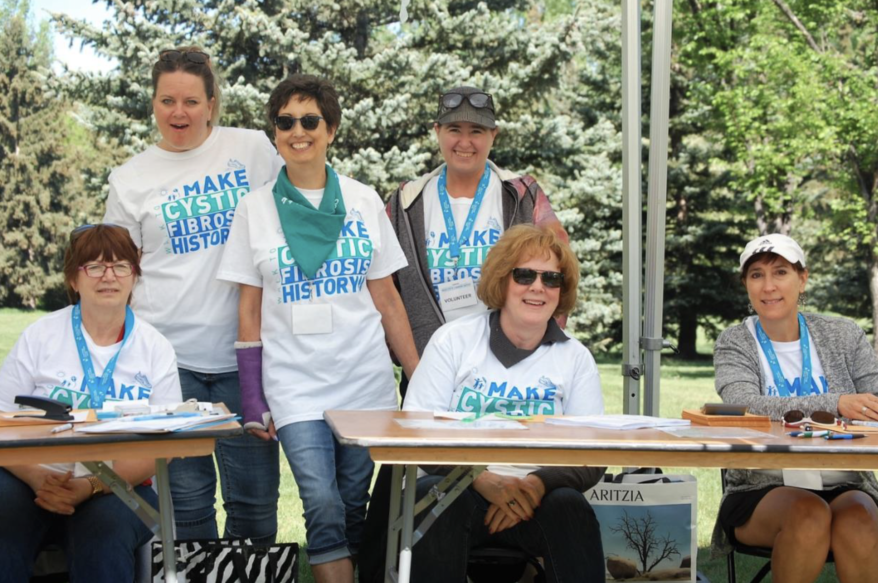 A group of volunteers at the Walk to Make Cystic Fibrosis History