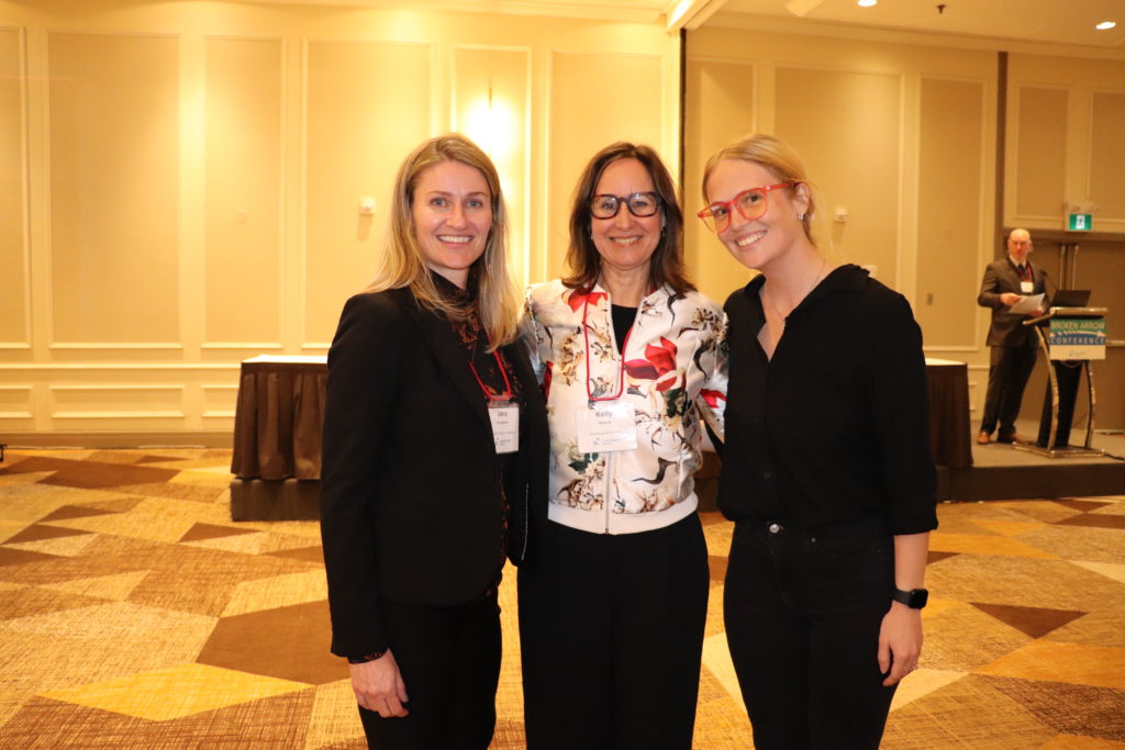 Cystic Fibrosis Canada's Director of Healthcare, Jana Kocourek and CEO, Kelly Grover, with Hilary Becker