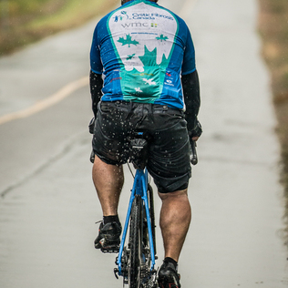 The back view of one of the riders